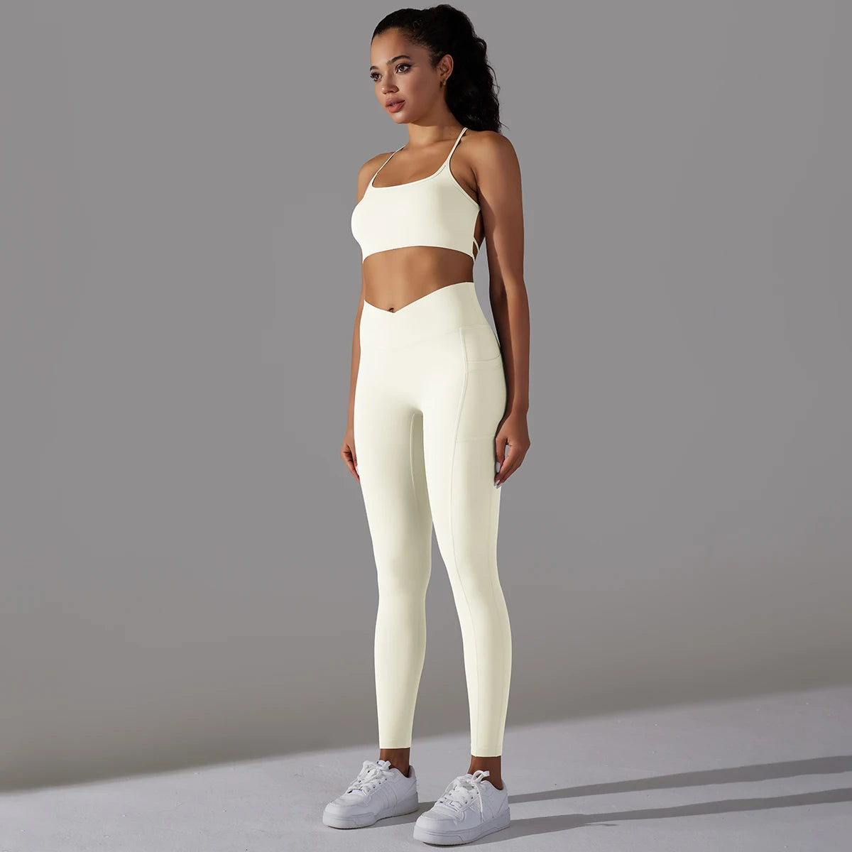 Sexy Yoga Set Women Sports Bra Leggings Set Naked Feel Fitness Booty Lifting Set Gym Clothing Workout Sportswear Tracksuit