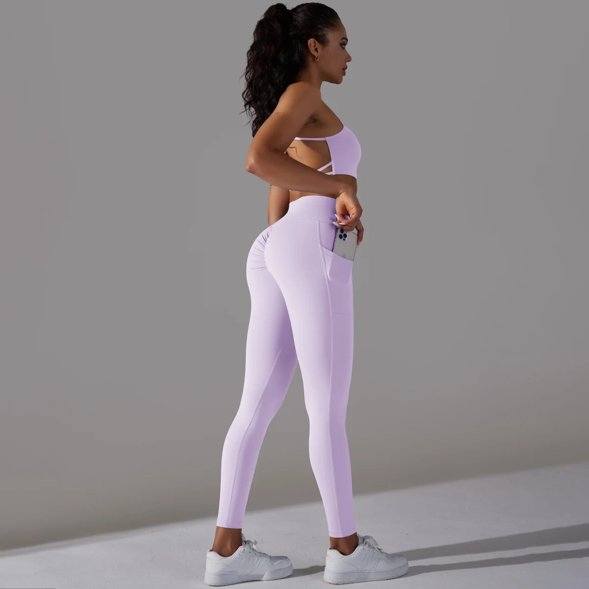 Sexy Yoga Set Women Sports Bra Leggings Set Naked Feel Fitness Booty Lifting Set Gym Clothing Workout Sportswear Tracksuit