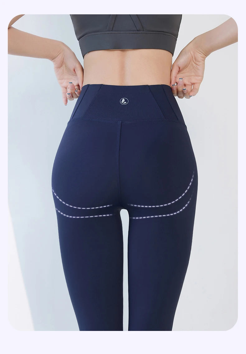 BIVIGAOS 2025 Spring Summer New Plum Red 3D Naked Feeling Sharkskin Leggings Women Slim Sexy Sport Yoga Push Up Fitness Leggings