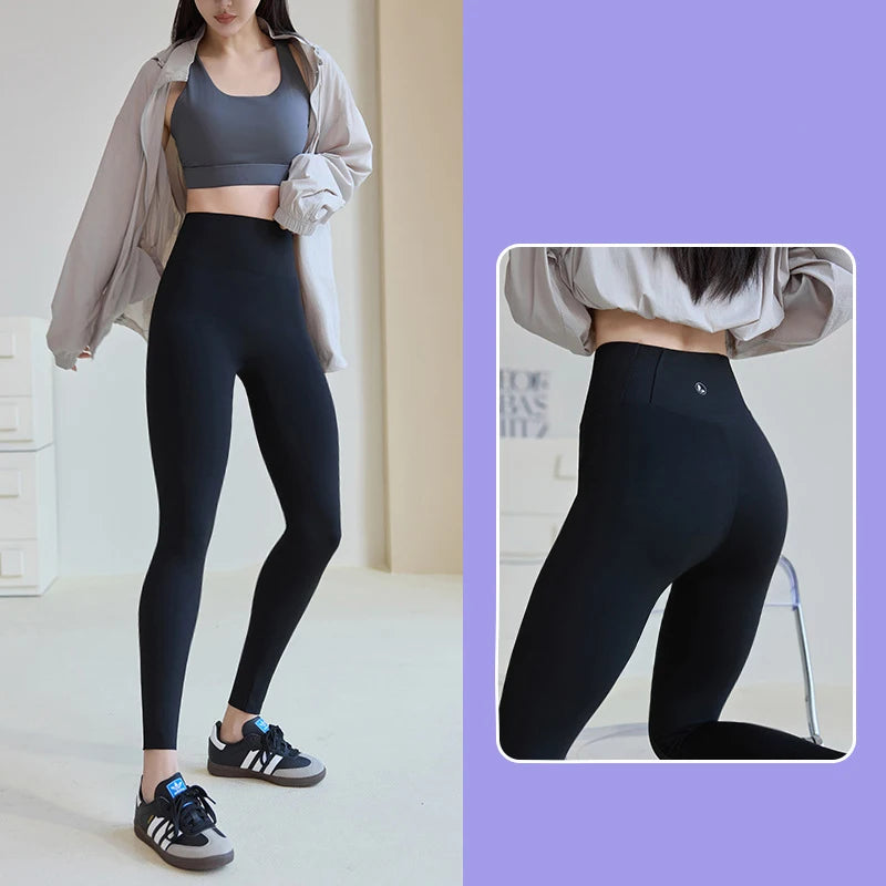 BIVIGAOS 2025 Spring Summer New Plum Red 3D Naked Feeling Sharkskin Leggings Women Slim Sexy Sport Yoga Push Up Fitness Leggings