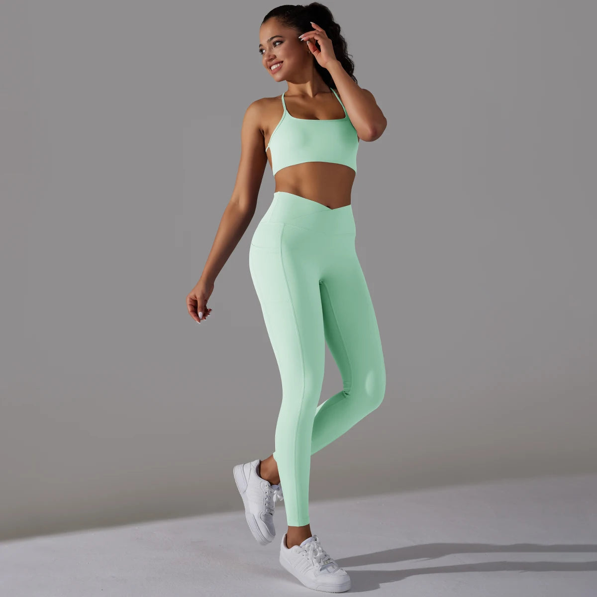 Sexy Yoga Set Women Sports Bra Leggings Set Naked Feel Fitness Booty Lifting Set Gym Clothing Workout Sportswear Tracksuit