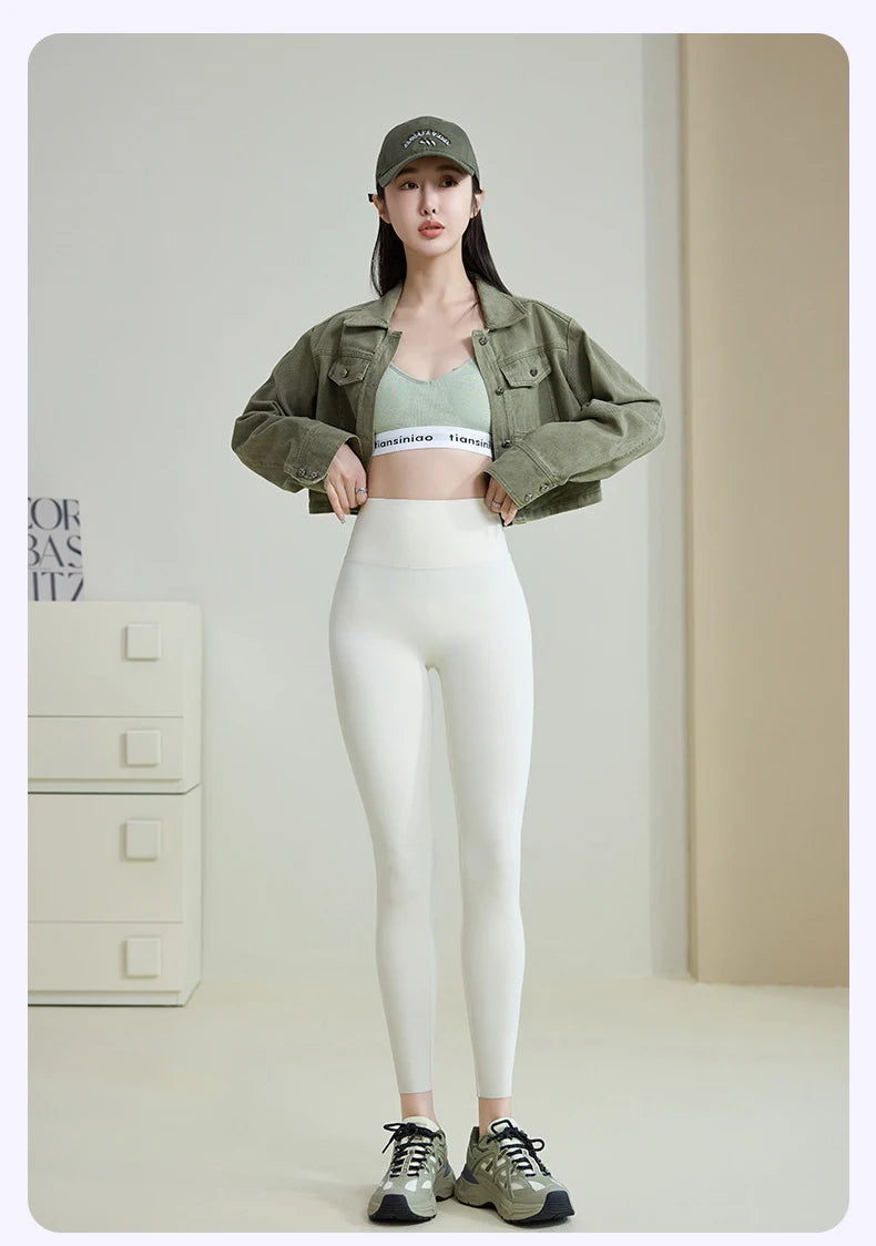 BIVIGAOS 2025 Spring Summer New Plum Red 3D Naked Feeling Sharkskin Leggings Women Slim Sexy Sport Yoga Push Up Fitness Leggings