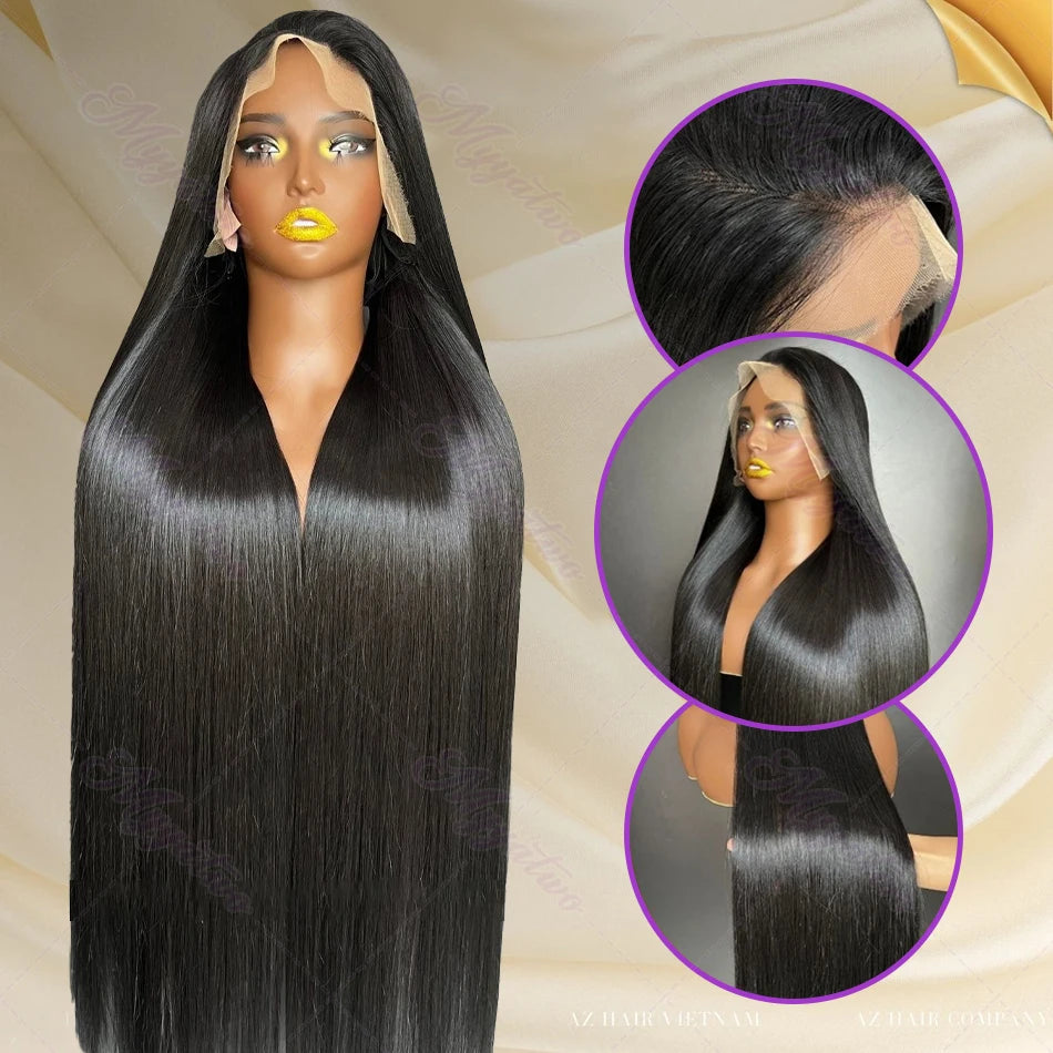 30 40 Inch Bone Straight 13x6 13x7 Transparent Lace Front Wig 250 Density 13x4 HD Lace Frontal Wigs Human Hair 6x6 CLosure Wig