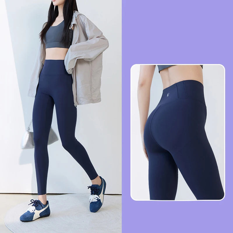 BIVIGAOS 2025 Spring Summer New Plum Red 3D Naked Feeling Sharkskin Leggings Women Slim Sexy Sport Yoga Push Up Fitness Leggings